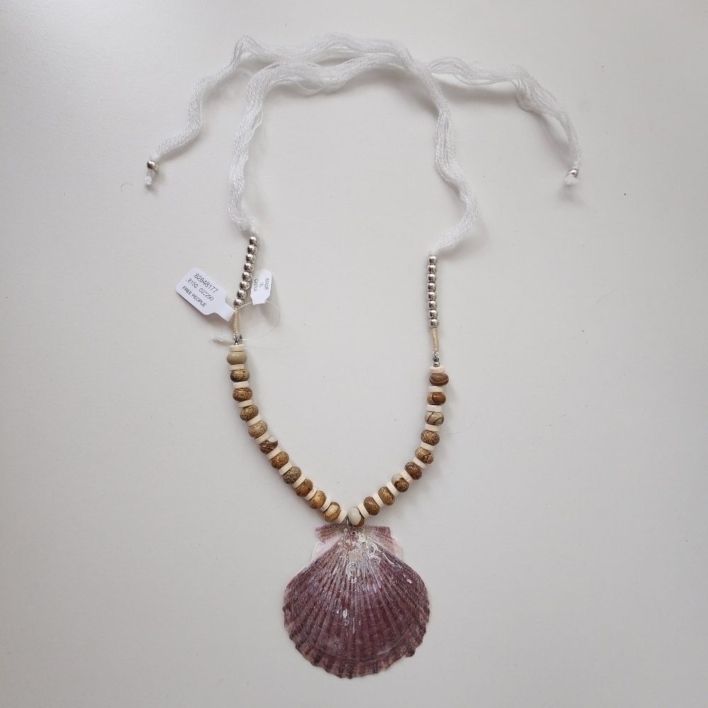 NWT Free People White Silver Love Letter To The Sea Shell Necklace - Picture 13 of 13